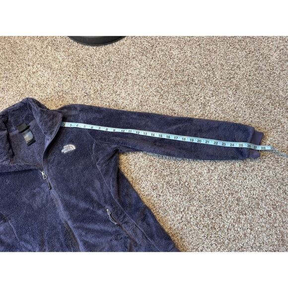 THE NORTH FACE WOMENS Zip up FLEECE, size womens Med. Fuzzy & Warm!! Dark Purple - Picture 7 of 13